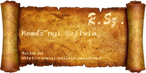 Reményi Szilvia névjegykártya